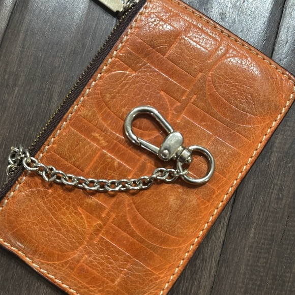 Carolina Herrera Brown Leather Coin Purse - Picture 6 of 6